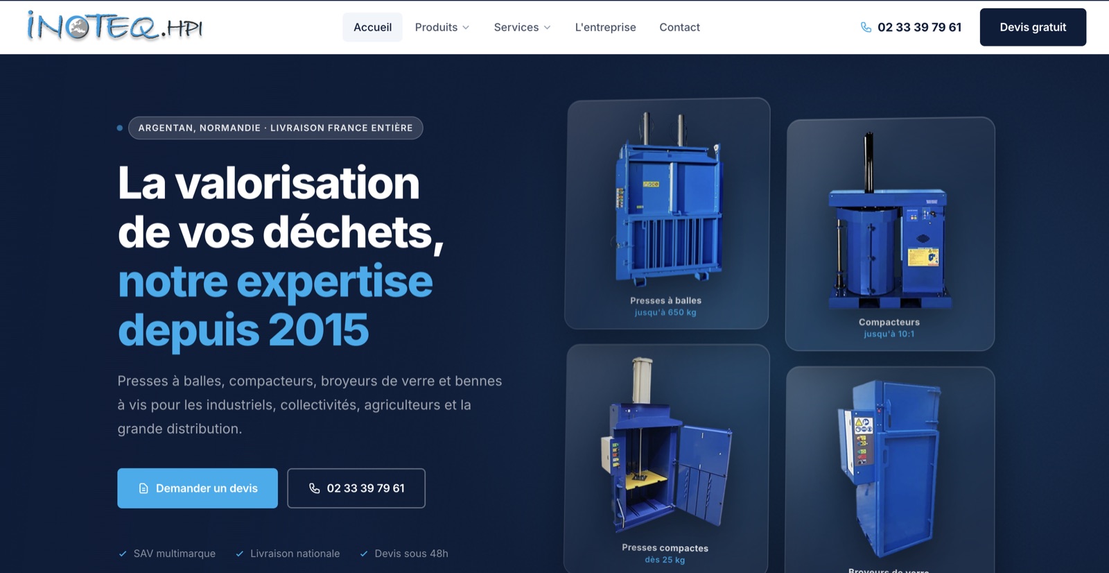 INOTEQ.HPI — site vitrine réalisé par VGT Agency