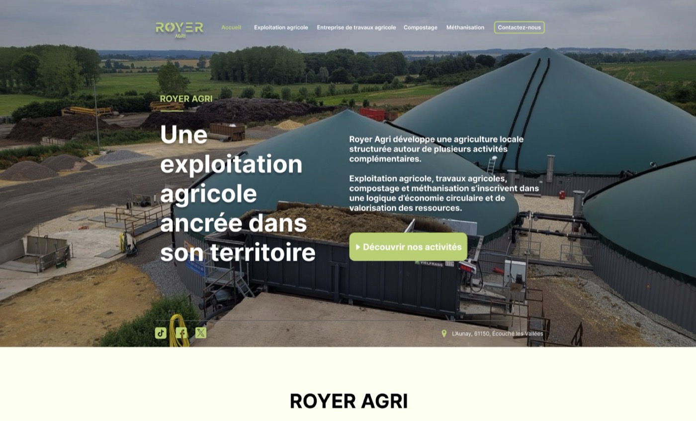 Site web Royer Agri