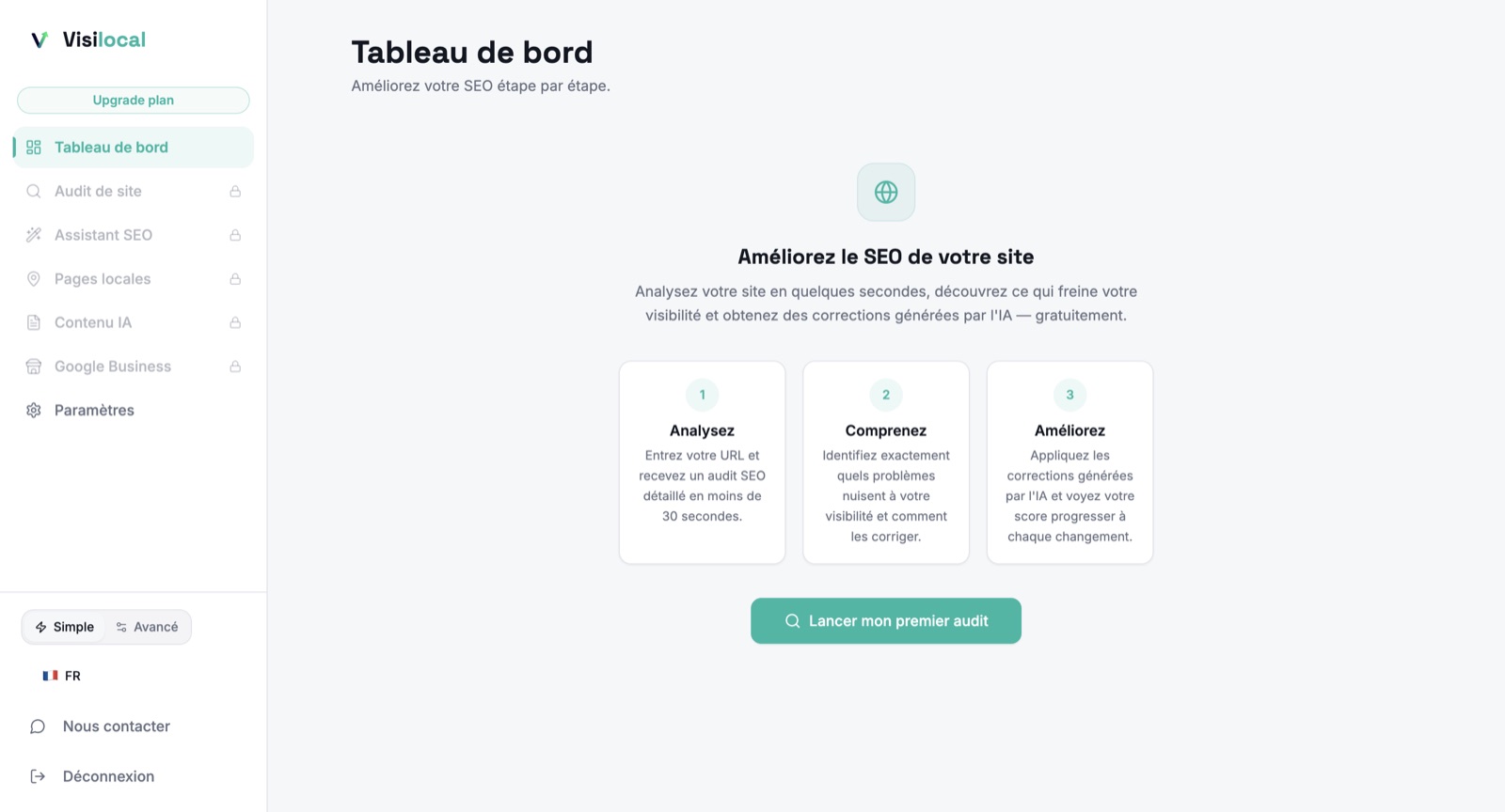 VisiLocal — application SaaS d'audit SEO développée par VGT Agency
